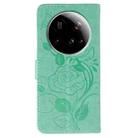 For Xiaomi 15 Ultra Rose Butterfly Embossed Leather Phone Case(Green) - 3