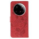 For Xiaomi 15 Ultra Rose Butterfly Embossed Leather Phone Case(Red) - 3