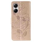 For Xiaomi Poco X7 Pro Rose Butterfly Embossed Leather Phone Case(Rose Gold) - 3