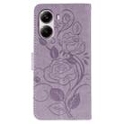 For Xiaomi Poco X7 Pro Rose Butterfly Embossed Leather Phone Case(Purple) - 3