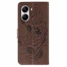For Xiaomi Poco X7 Pro Rose Butterfly Embossed Leather Phone Case(Brown) - 3