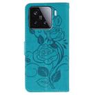 For Xiaomi 15 Rose Butterfly Embossed Leather Phone Case(Blue) - 3