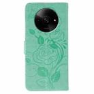 For Xiaomi Poco C61 4G Global Rose Butterfly Embossed Leather Phone Case(Green) - 3