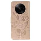 For Xiaomi Poco C61 4G Global Rose Butterfly Embossed Leather Phone Case(Rose Gold) - 3