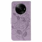 For Xiaomi Poco C61 4G Global Rose Butterfly Embossed Leather Phone Case(Purple) - 3