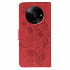 For Xiaomi Poco C61 4G Global Rose Butterfly Embossed Leather Phone Case(Red) - 3