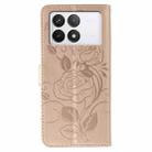 For Xiaomi 14T Rose Butterfly Embossed Leather Phone Case(Rose Gold) - 3