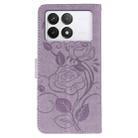For Xiaomi 14T Rose Butterfly Embossed Leather Phone Case(Purple) - 3