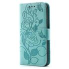 For Xiaomi Poco F7 Ultra / Redmi K80 Pro Rose Butterfly Embossed Leather Phone Case(Green) - 2