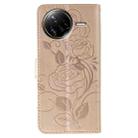 For Xiaomi Poco F7 Ultra / Redmi K80 Pro Rose Butterfly Embossed Leather Phone Case(Rose Gold) - 3