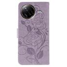 For Xiaomi Poco F7 Ultra / Redmi K80 Pro Rose Butterfly Embossed Leather Phone Case(Purple) - 3