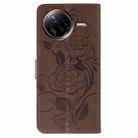 For Xiaomi Poco F7 Ultra / Redmi K80 Pro Rose Butterfly Embossed Leather Phone Case(Brown) - 3