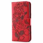 For Xiaomi Poco F7 Ultra / Redmi K80 Pro Rose Butterfly Embossed Leather Phone Case(Red) - 2