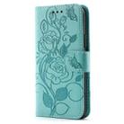 For Xiaomi Poco F7 Pro / Redmi K80 Rose Butterfly Embossed Leather Phone Case(Green) - 2