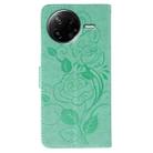 For Xiaomi Poco F7 Pro / Redmi K80 Rose Butterfly Embossed Leather Phone Case(Green) - 3