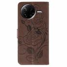For Xiaomi Poco F7 Pro / Redmi K80 Rose Butterfly Embossed Leather Phone Case(Brown) - 3