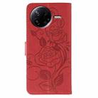 For Xiaomi Poco F7 Pro / Redmi K80 Rose Butterfly Embossed Leather Phone Case(Red) - 3