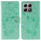 For Xiaomi 14T Pro Rose Butterfly Embossed Leather Phone Case(Green) - 1