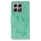 For Xiaomi 14T Pro Rose Butterfly Embossed Leather Phone Case(Green) - 3