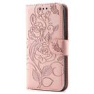 For Xiaomi 14T Pro Rose Butterfly Embossed Leather Phone Case(Rose Gold) - 2