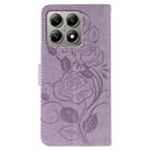 For Xiaomi 14T Pro Rose Butterfly Embossed Leather Phone Case(Purple) - 3