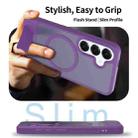 For Samsung Galaxy S25 5G Frosted Holder PC Hybrid TPU MagSafe Phone Case(Purple) - 3