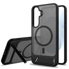For Samsung Galaxy S24+ 5G Frosted Holder PC Hybrid TPU MagSafe Phone Case(Black) - 1
