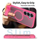 For Samsung Galaxy S24+ 5G Frosted Holder PC Hybrid TPU MagSafe Phone Case(Rose Red) - 3