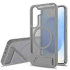 For Samsung Galaxy S23+ 5G Frosted Holder PC Hybrid TPU MagSafe Phone Case(Dark Grey) - 1