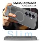 For Samsung Galaxy S23+ 5G Frosted Holder PC Hybrid TPU MagSafe Phone Case(Dark Grey) - 3