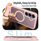 For Samsung Galaxy S23+ 5G Frosted Holder PC Hybrid TPU MagSafe Phone Case(Pink) - 3