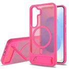 For Samsung Galaxy S23+ 5G Frosted Holder PC Hybrid TPU MagSafe Phone Case(Rose Red) - 1