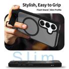 For Samsung Galaxy S23 5G Frosted Holder PC Hybrid TPU MagSafe Phone Case(Black) - 3