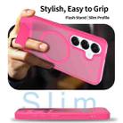 For Samsung Galaxy S23 5G Frosted Holder PC Hybrid TPU MagSafe Phone Case(Rose Red) - 3