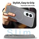 For Samsung Galaxy S25 Edge 5G Frosted Holder PC Hybrid TPU MagSafe Phone Case(Dark Grey) - 3