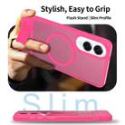 For Samsung Galaxy S25 Edge 5G Frosted Holder PC Hybrid TPU MagSafe Phone Case(Rose Red) - 3