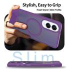 For Samsung Galaxy S25 Edge 5G Frosted Holder PC Hybrid TPU MagSafe Phone Case(Purple) - 3