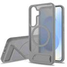 For Samsung Galaxy S24 5G Frosted Holder PC Hybrid TPU MagSafe Phone Case(Dark Grey) - 1