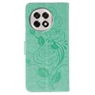 For OnePlus Ace 5 Pro / Ace 5 Rose Butterfly Embossed Leather Phone Case(Green) - 3