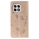 For OnePlus Ace 5 Pro / Ace 5 Rose Butterfly Embossed Leather Phone Case(Rose Gold) - 3