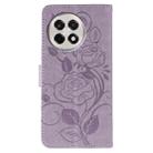 For OnePlus Ace 5 Pro / Ace 5 Rose Butterfly Embossed Leather Phone Case(Purple) - 3