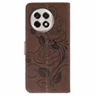 For OnePlus Ace 5 Pro / Ace 5 Rose Butterfly Embossed Leather Phone Case(Brown) - 3