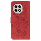 For OnePlus Ace 5 Pro / Ace 5 Rose Butterfly Embossed Leather Phone Case(Red) - 3