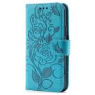 For OnePlus 13 Rose Butterfly Embossed Leather Phone Case(Blue) - 2