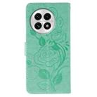For OnePlus 13 Rose Butterfly Embossed Leather Phone Case(Green) - 3