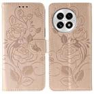For OnePlus 13 Rose Butterfly Embossed Leather Phone Case(Rose Gold) - 1