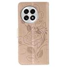For OnePlus 13 Rose Butterfly Embossed Leather Phone Case(Rose Gold) - 3