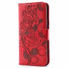 For OnePlus 13 Rose Butterfly Embossed Leather Phone Case(Red) - 2