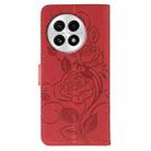 For OnePlus 13 Rose Butterfly Embossed Leather Phone Case(Red) - 3