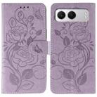 For OnePlus Nord 4 Rose Butterfly Embossed Leather Phone Case(Purple) - 1